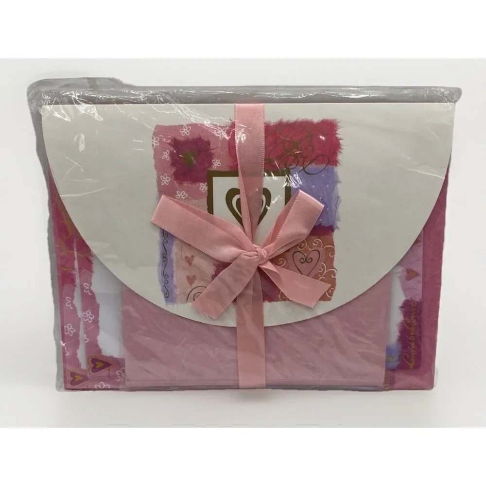 Winking Moon Press Stationery Portfolio Set 20 Sheets 10 Envelopes Pink Desk New